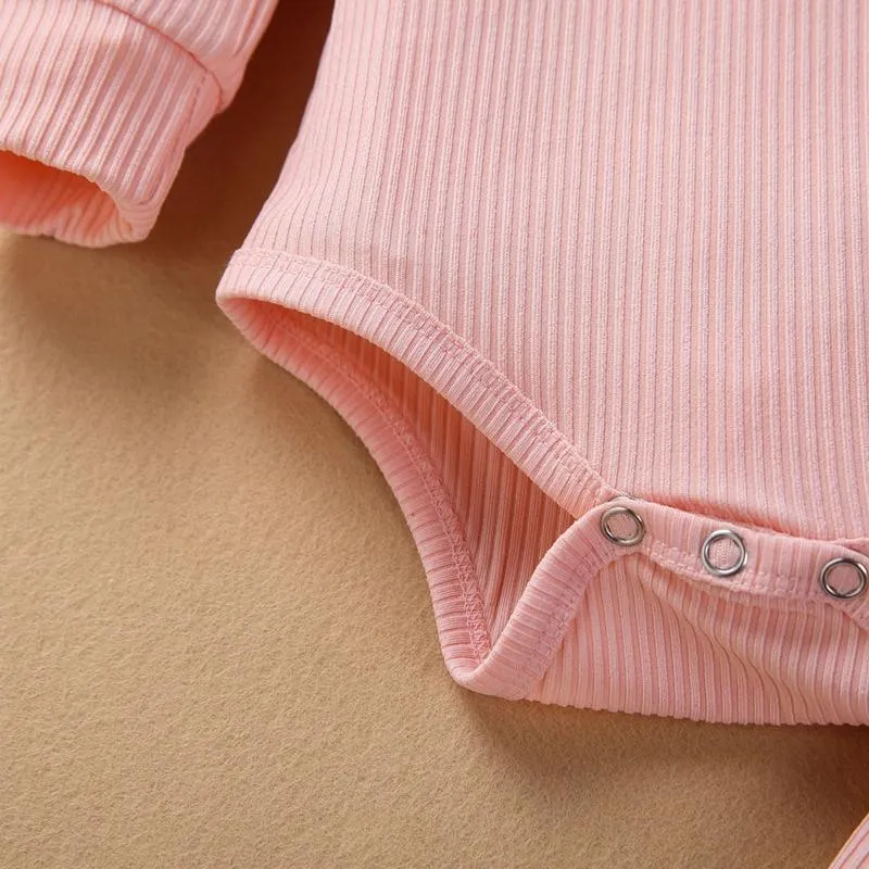 2-piece Solid Bodysuit & Pants for Baby Girl