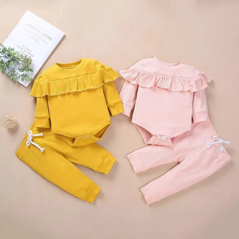2-piece Solid Bodysuit & Pants for Baby Girl