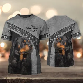 3D Dog T Shirts, Buster Love Never Walk Alone All Over Print T-Shirt, Gift For Pet Loves