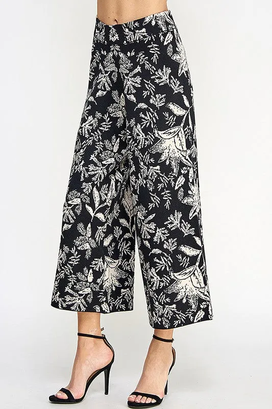 Black Jacquard Sweater Pants