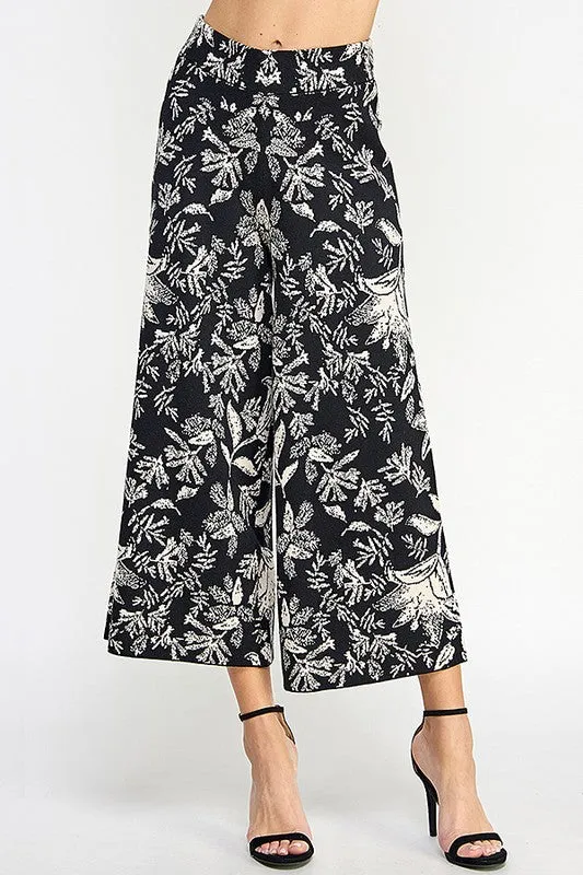 Black Jacquard Sweater Pants