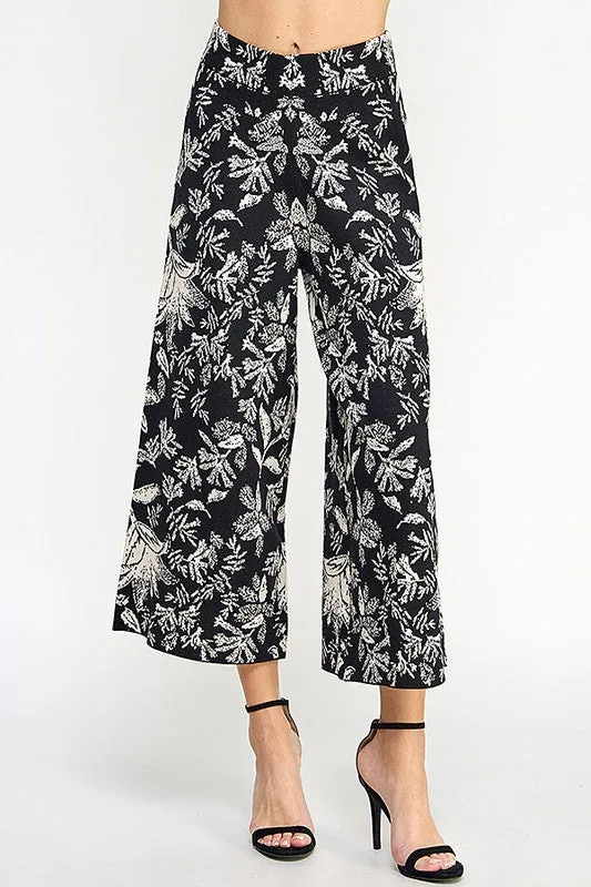 Black Jacquard Sweater Pants