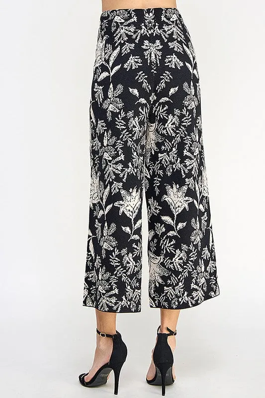 Black Jacquard Sweater Pants