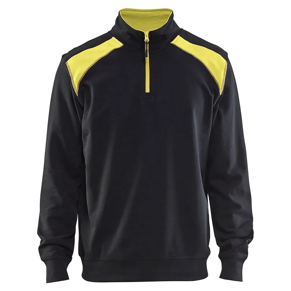 Bl&#xE5;kl&#xE4;der&#x20;3353-1158&#x20;Sweatshirt&#x20;Half-Zip&#x20;-&#x20;Black&#x2F;High&#x20;Vis&#x20;Yellow