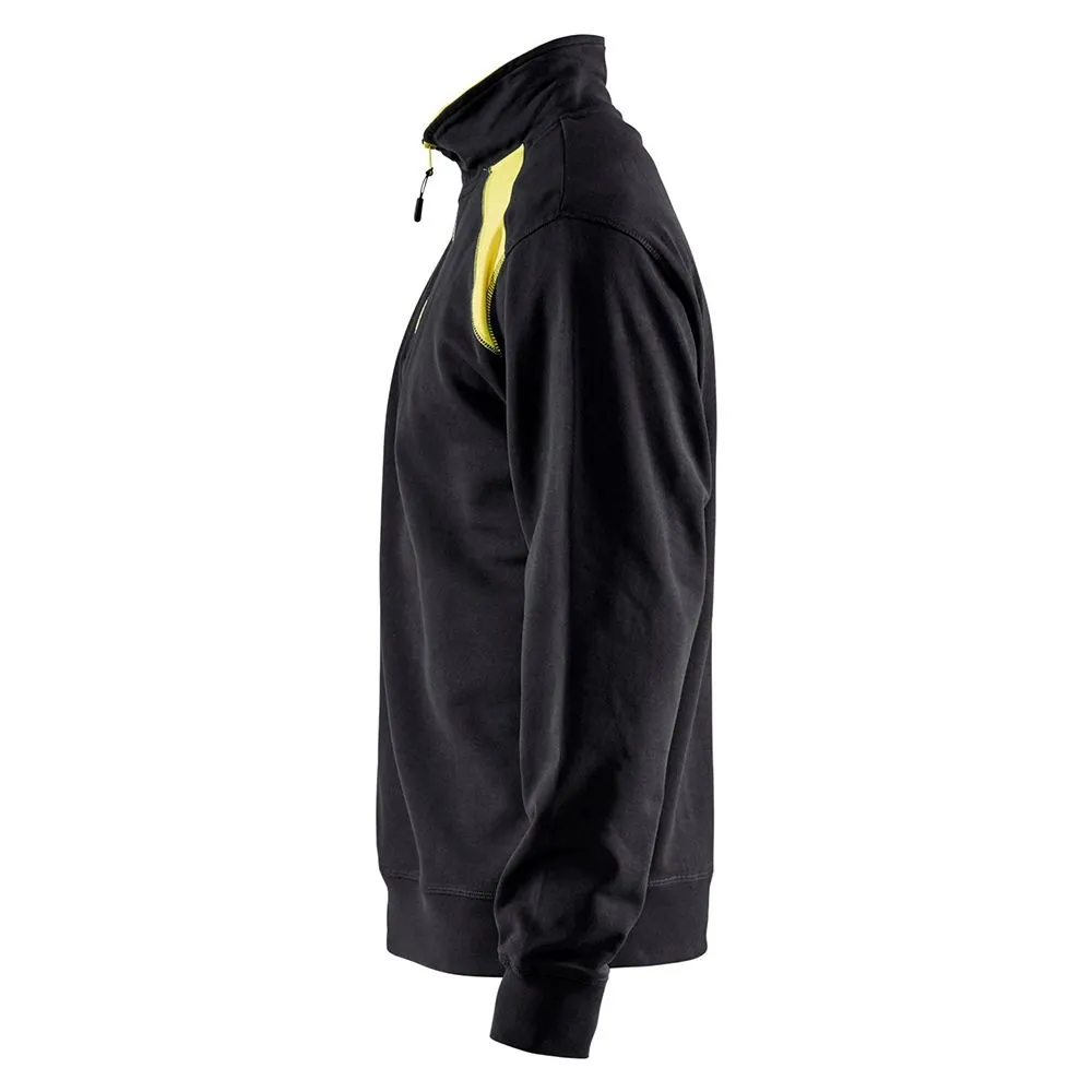Bl&#xE5;kl&#xE4;der&#x20;3353-1158&#x20;Sweatshirt&#x20;Half-Zip&#x20;-&#x20;Black&#x2F;High&#x20;Vis&#x20;Yellow