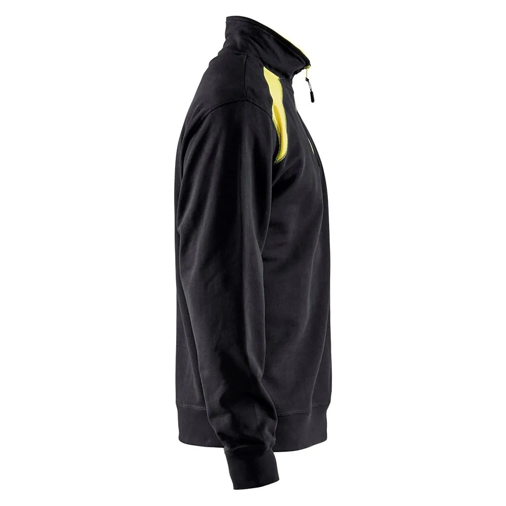 Bl&#xE5;kl&#xE4;der&#x20;3353-1158&#x20;Sweatshirt&#x20;Half-Zip&#x20;-&#x20;Black&#x2F;High&#x20;Vis&#x20;Yellow