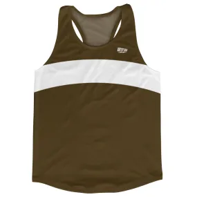 Brown Dark And White Running Track Tops Made In USA