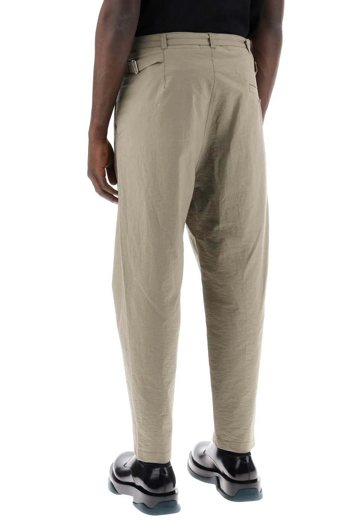 carrot fluid crepe cotton trousers in