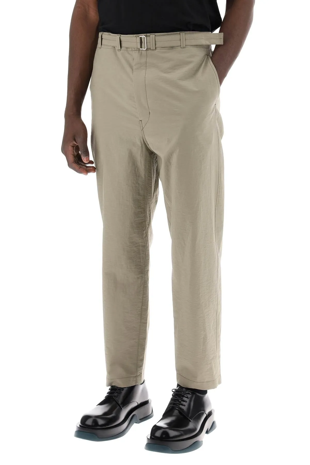 carrot fluid crepe cotton trousers in