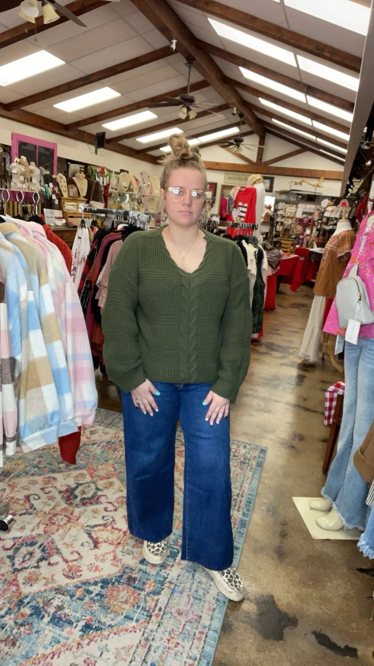 Dark Wide Leg Jeans