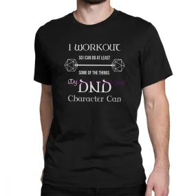 Dungeons And Dragons Gym Workout Dnd D20 Dice Weight Lifting T Shirt for Men Tops Tees 100% Cotton Crew Neck Funny T-Shirt Tops