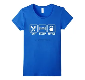 Fashion Men T Shirt Free Shipping Eat Sleep Kettle Kettlebell T-Shirt Summer T-shirt