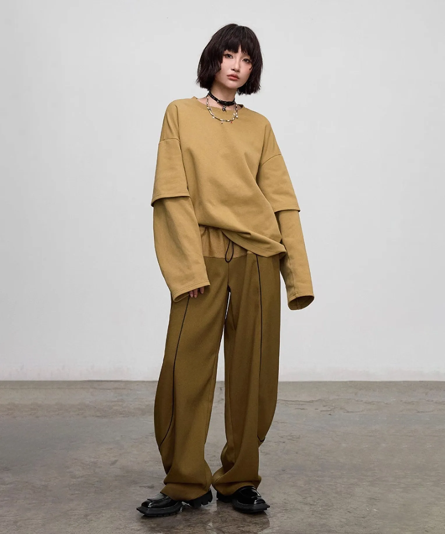 Faux Layered Casual Pants