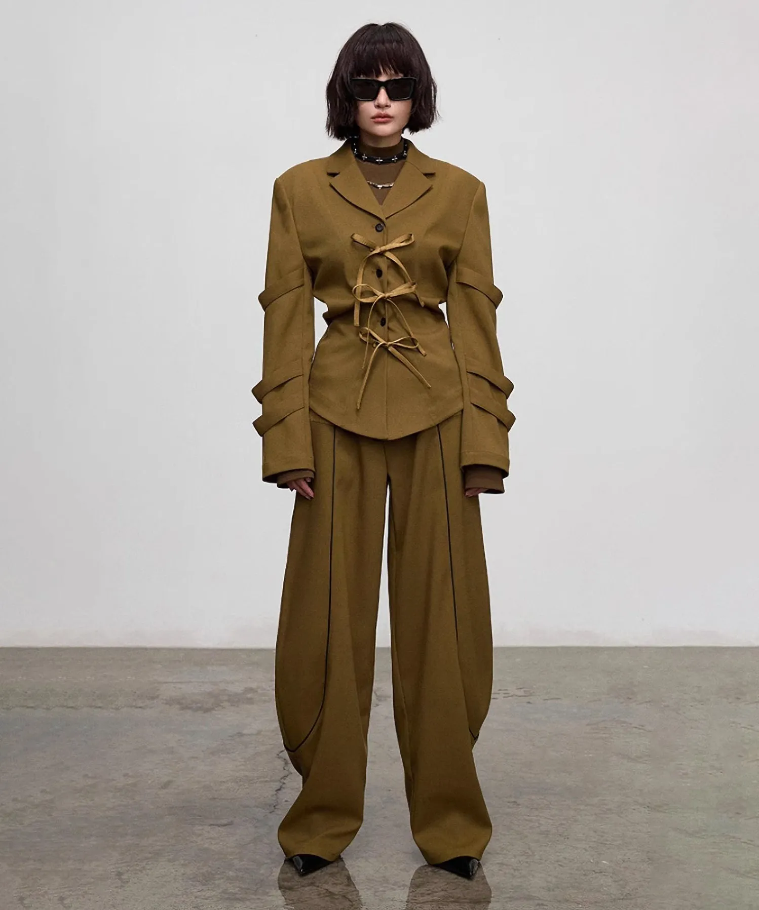 Faux Layered Casual Pants