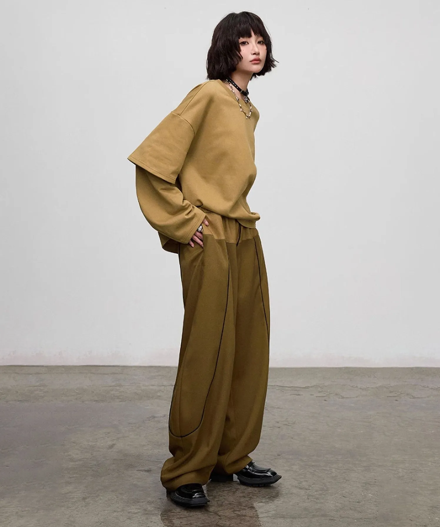 Faux Layered Casual Pants