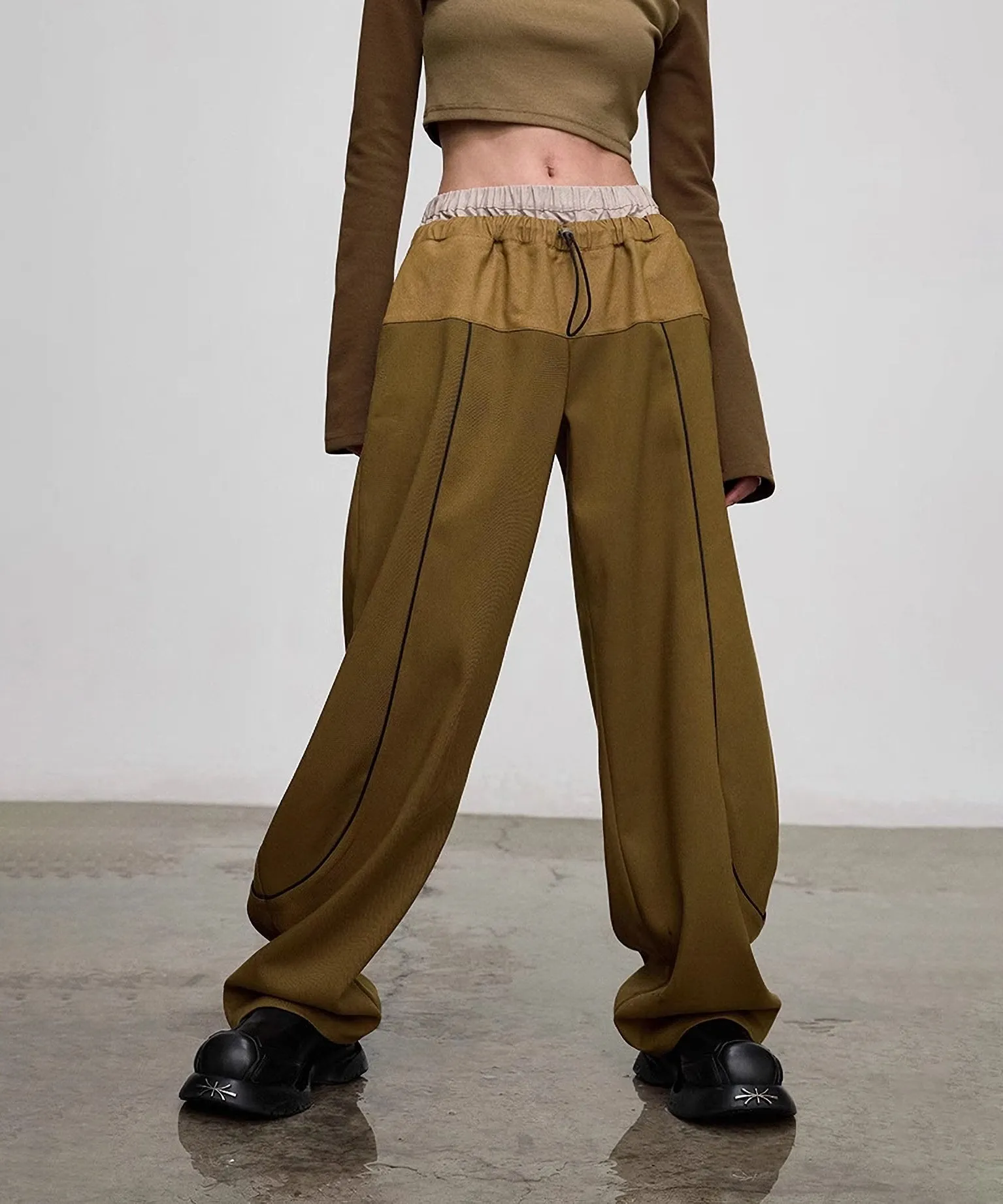 Faux Layered Casual Pants