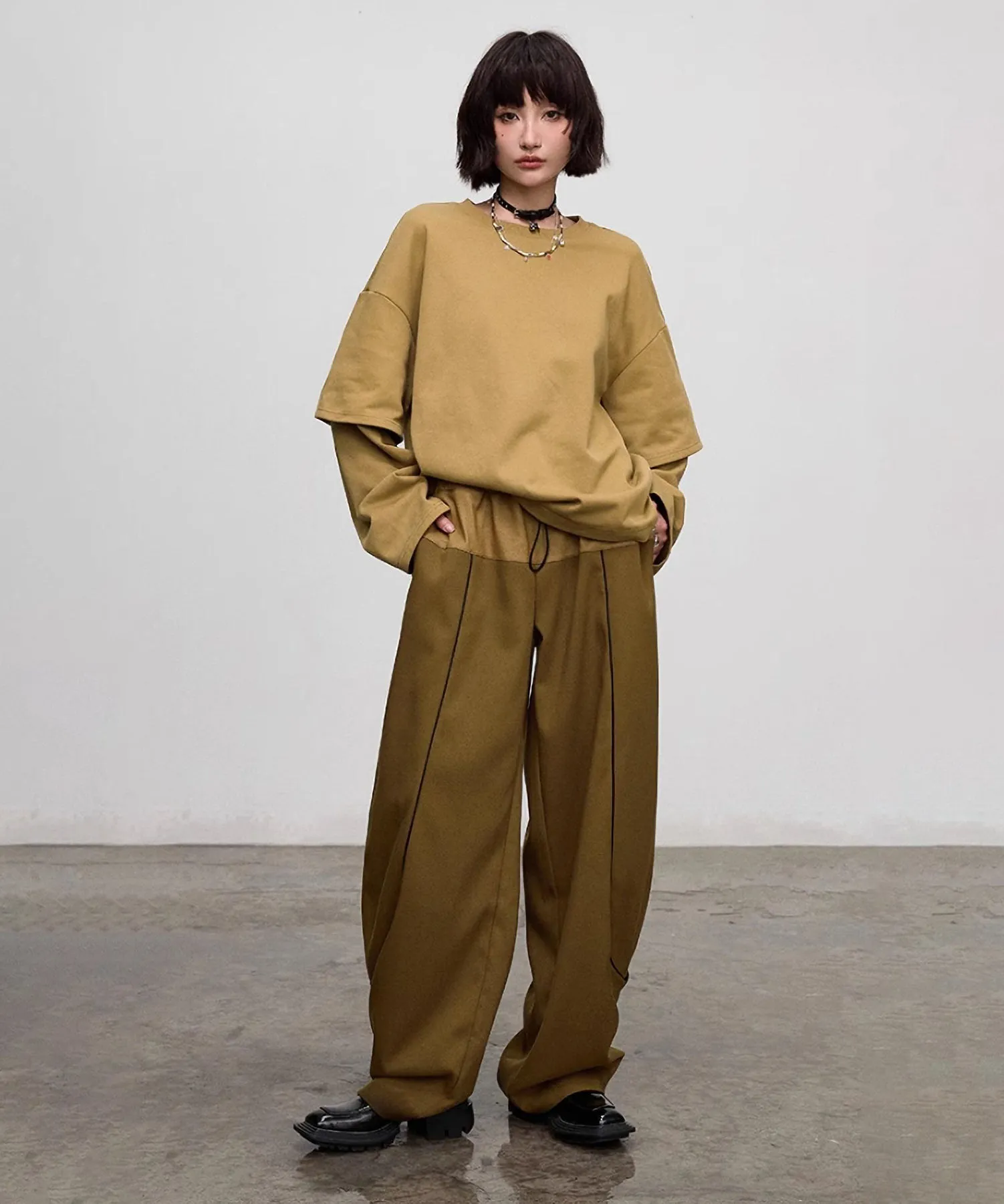 Faux Layered Casual Pants