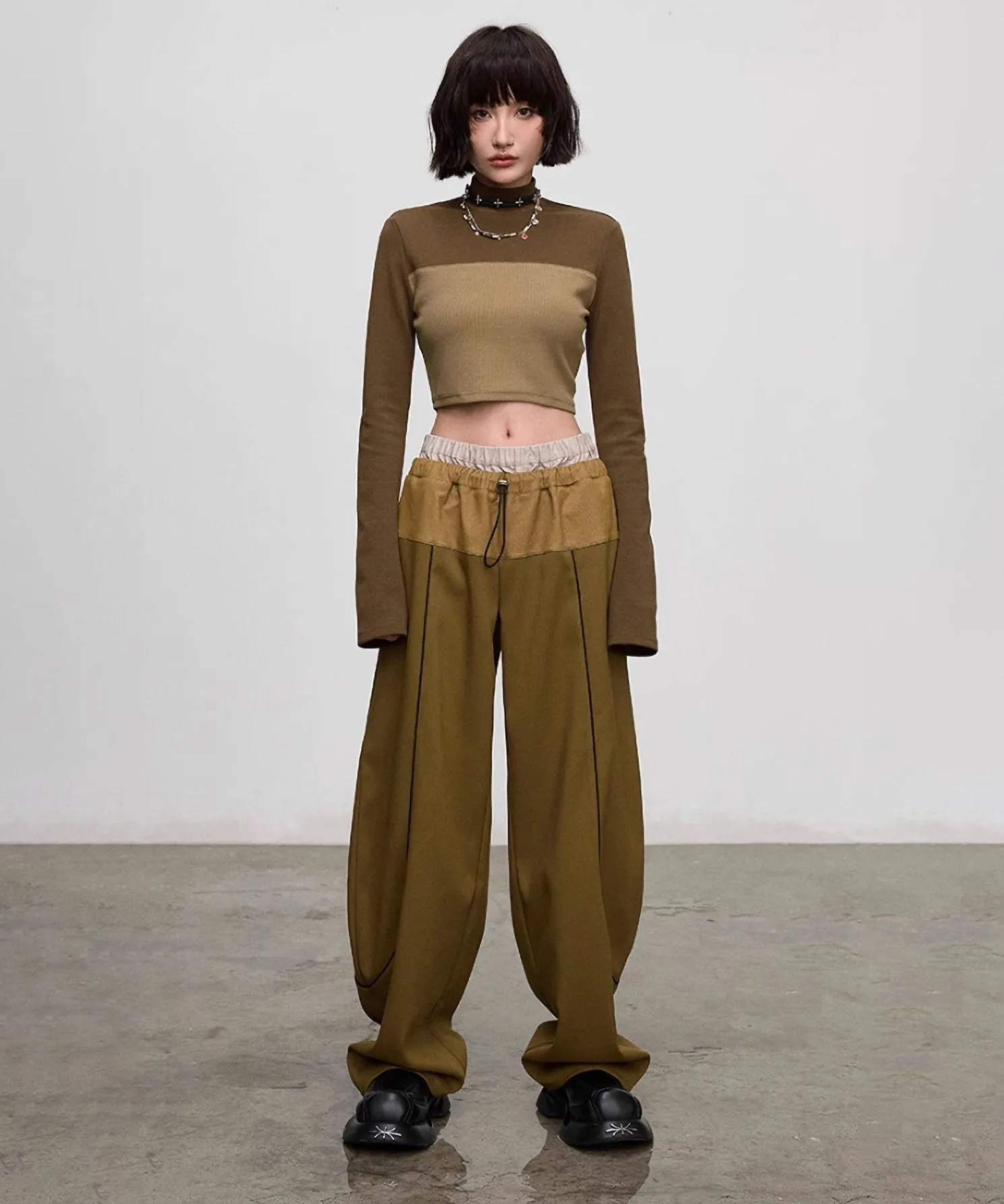 Faux Layered Casual Pants