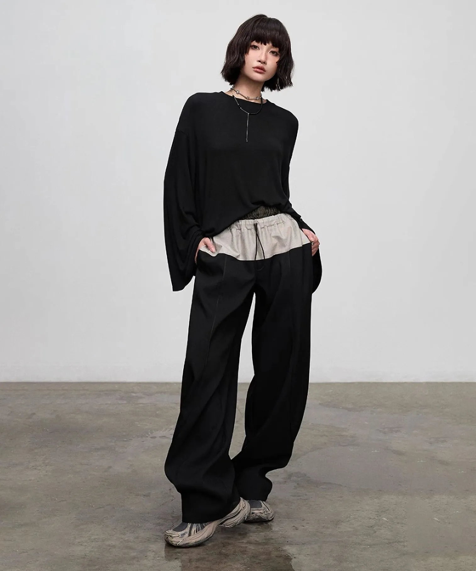 Faux Layered Casual Pants