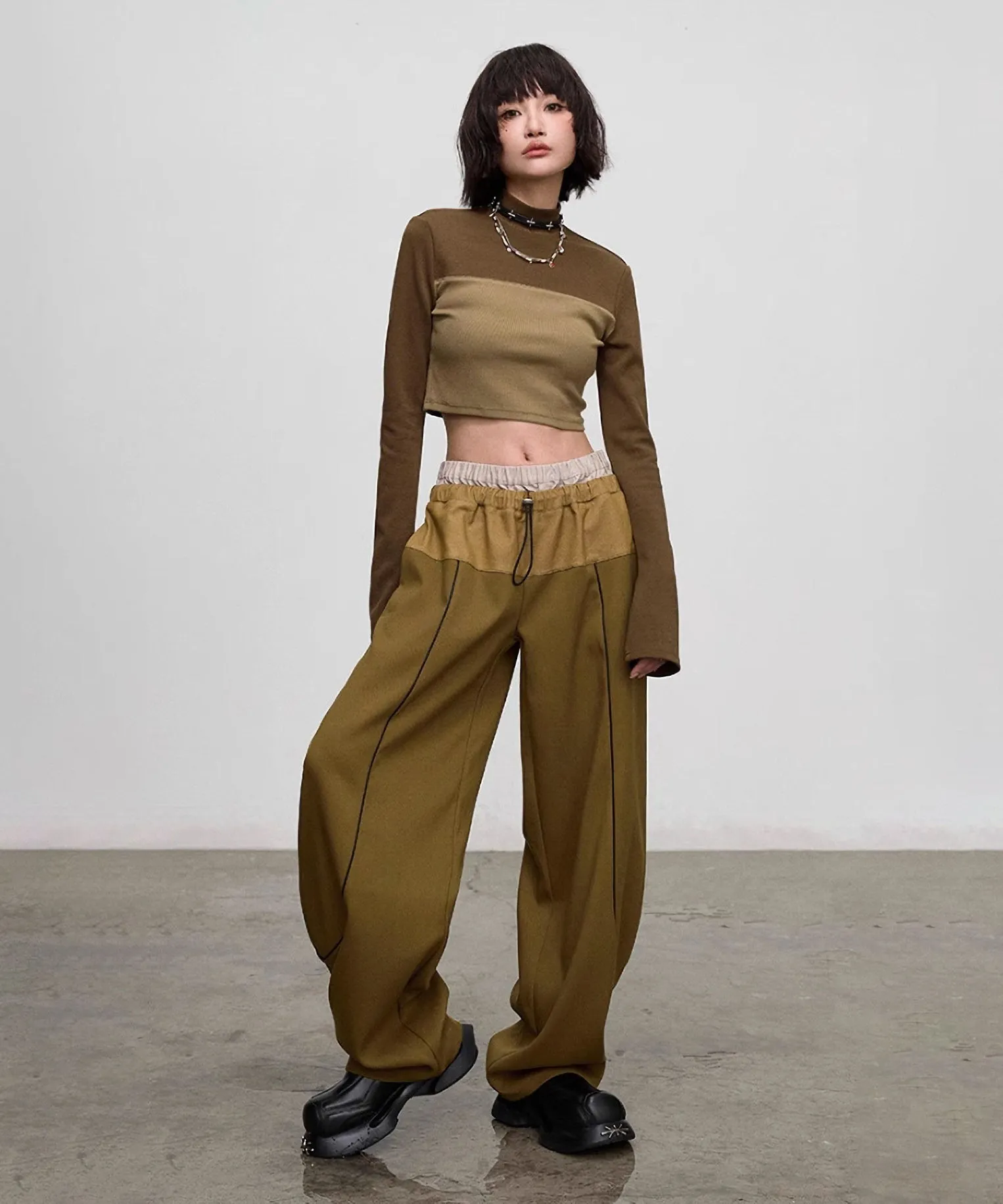 Faux Layered Casual Pants