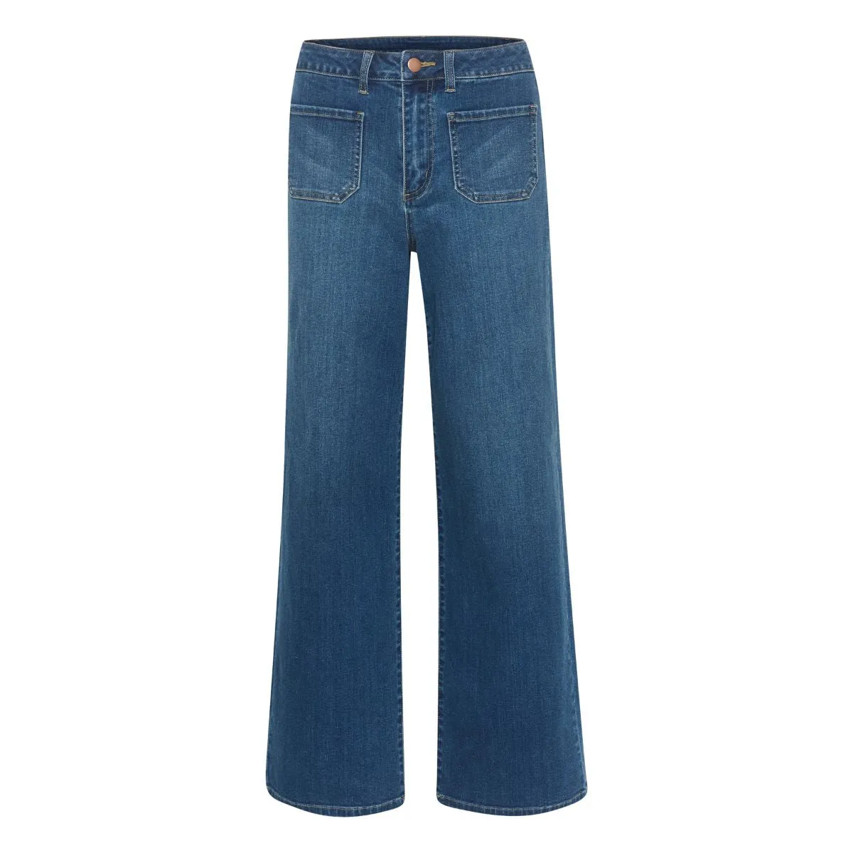 Karla HW Wide Jeans Medium Blue Washed