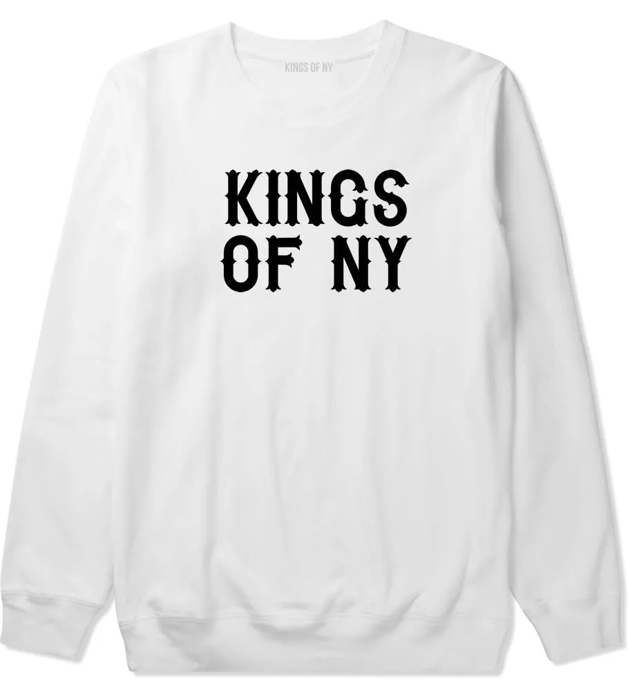 Kings Of NY Retro Font Logo Boys Kids Crewneck Sweatshirt