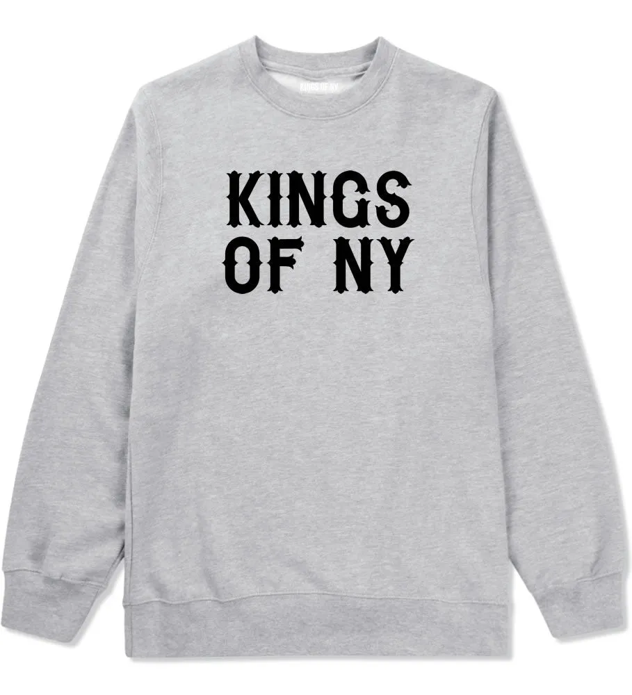 Kings Of NY Retro Font Logo Boys Kids Crewneck Sweatshirt
