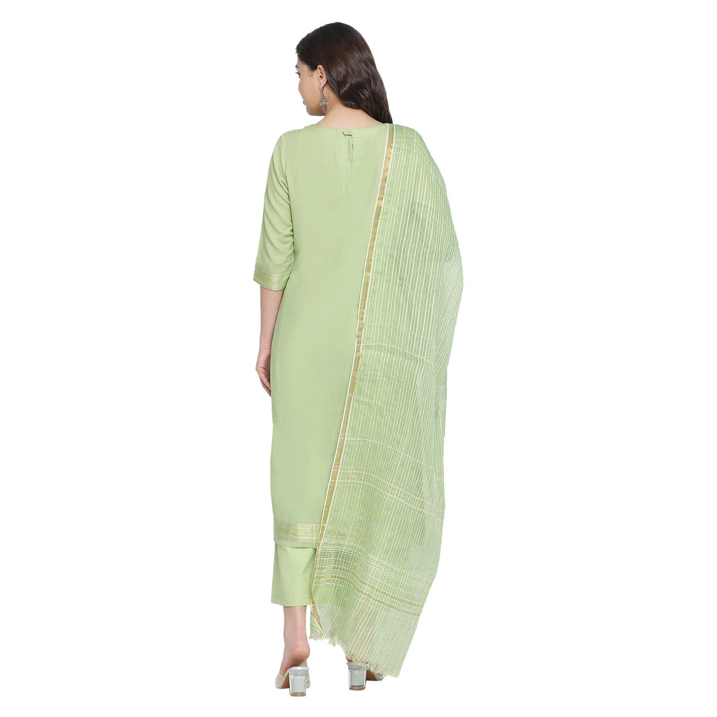 Light Grey Woven Design  Cotton Blend Unstitched Suit Co-ords Set