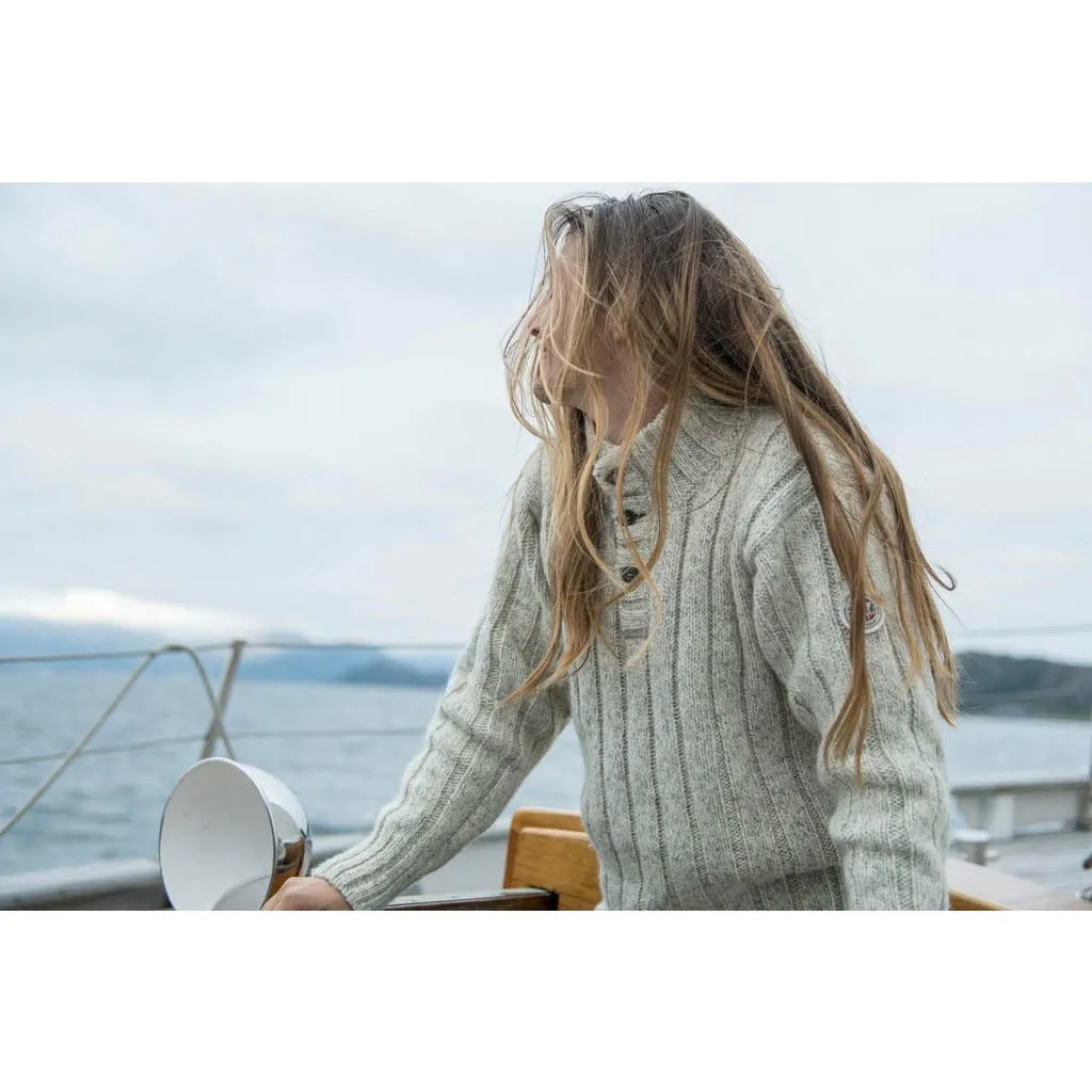 NANSEN WOOL BUTTON NECK GREY MELANGE