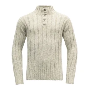 NANSEN WOOL BUTTON NECK GREY MELANGE