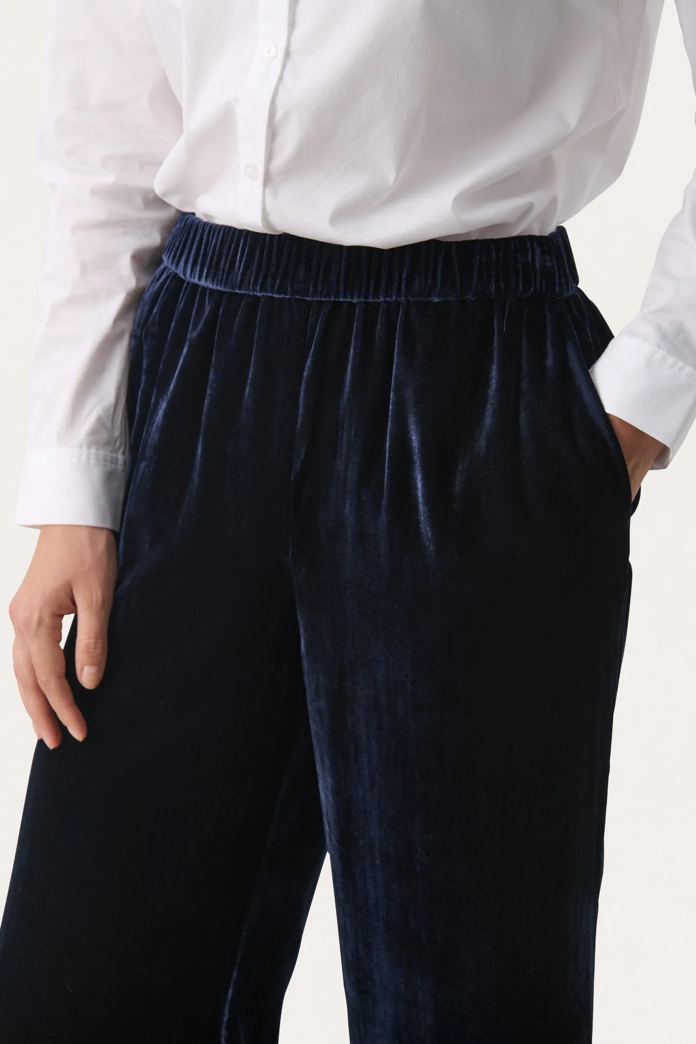 Part Two Lorine Navy Velvet Trousers 30308866