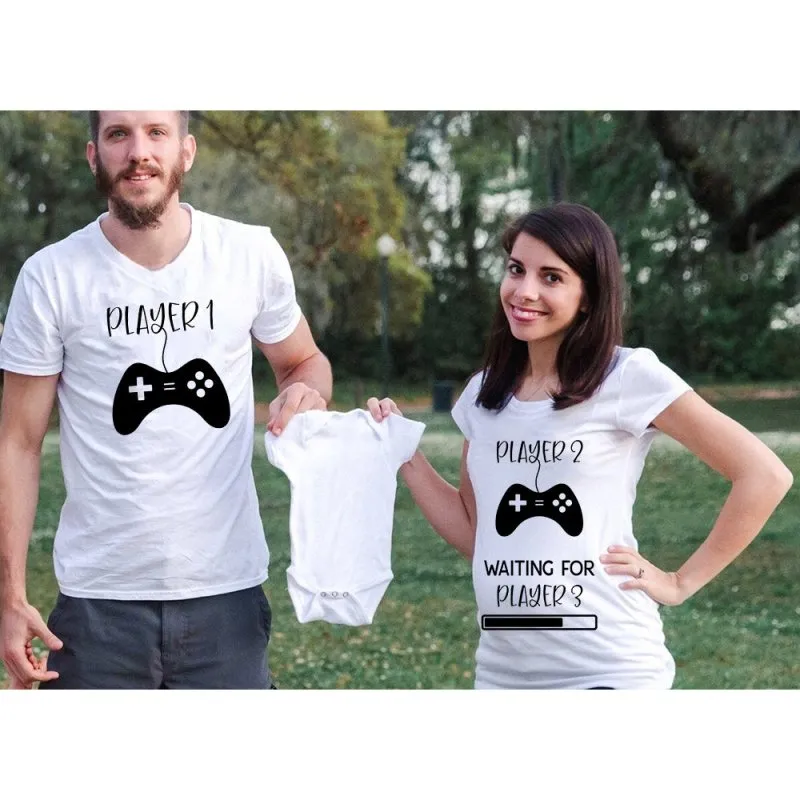 Pregnant Geek Couple Shirts