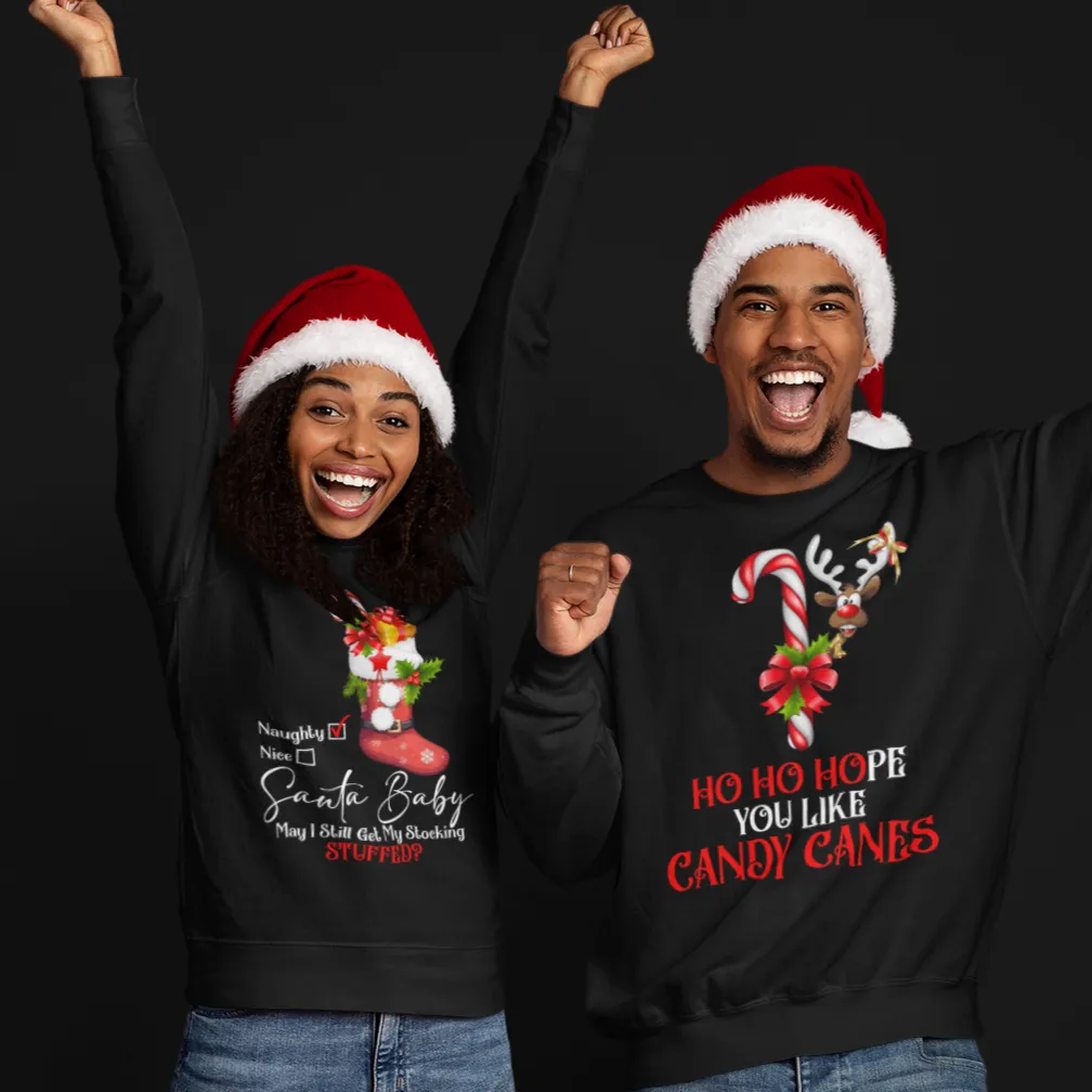 Santa Baby Couples Sweatshirt, Christmas Shirt, Couples Shirts, Christmas Matching Couple
