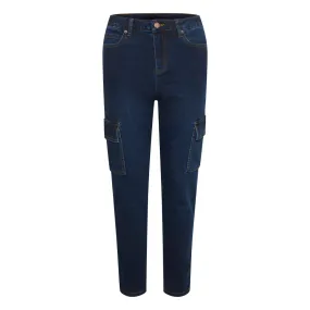 Sinem Cargo Jeans 7/8 Dark Blue Denim (LIVE)